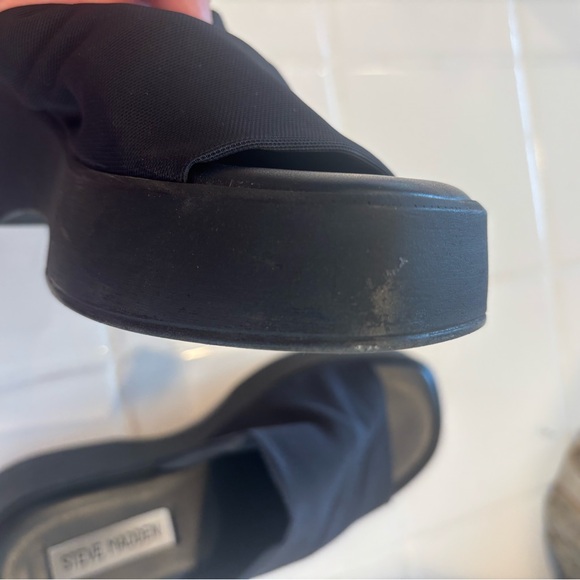 Steve Madden Black Platform Slide Sandals EU 39 US 8.5 - Picture 7 of 7